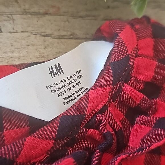 Red plaid long sleeve dress size 8 H&M - Picture 6 of 13